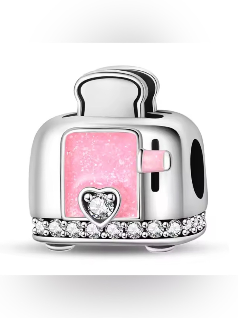 Silver & Pink Sparkle Toaster Charm